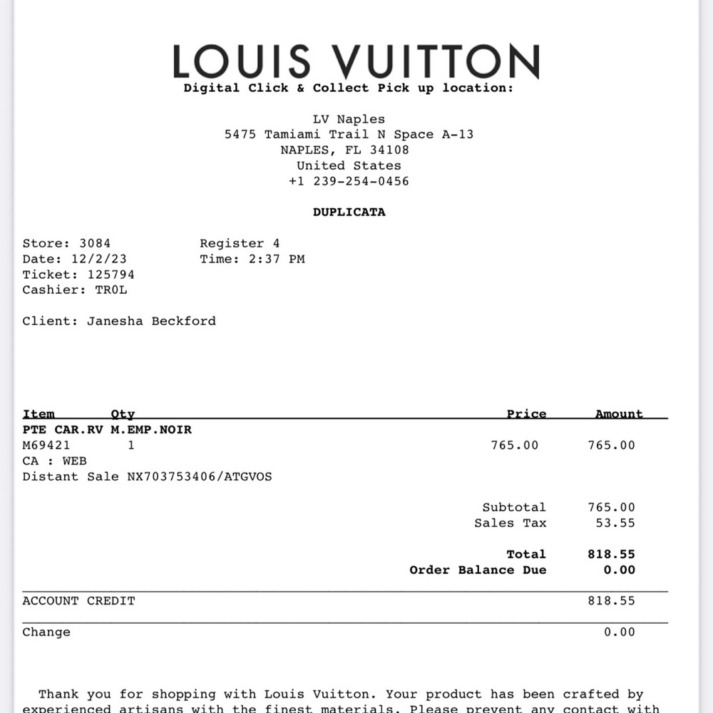 Black Louis Vuitton Recto Verso wallet - Picture 6 of 12